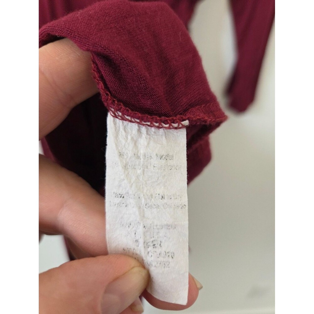 Emberley Soft Jersey Knit Wrap Style Dress Burgundy Nursing Friendly Comfy Small - Picture 8 of 8
